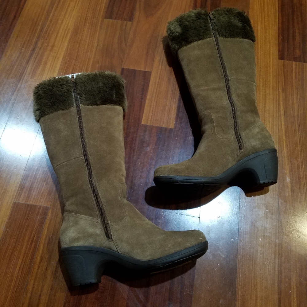 Hotter womens boots w/ fur trim